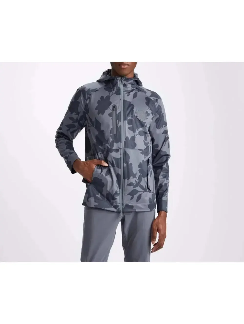 NWOT G/Fore Men's Gray Tonal Floral Weather Resistant Jacket Size Large